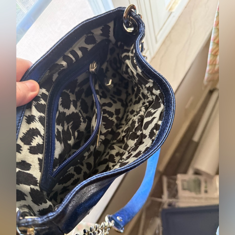 Betsy Johnson Metallic Blue and silver biker bag - Picture 5 of 6